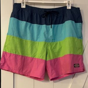 Vineyard Vines Multicolor Striped, lined Swim Trunks. XXL stand out in these! 🌴🐠